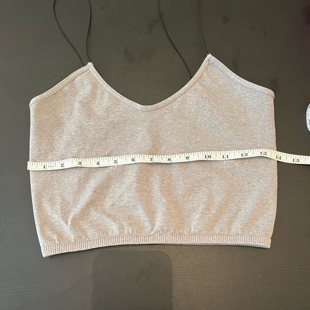 Free People Intimately Skinny Strap Seamless Brami Cami Crop Top Gray Size M/L - Picture 5 of 6
